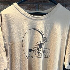Men's Beige NFL Helmet Graphic Tee